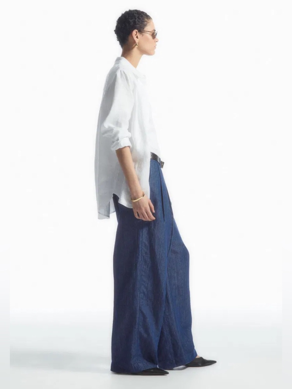 COS Wide-Leg Tailored Denim Trousers